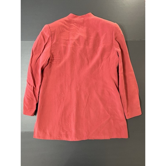 Valerie Steven's Pure Silk Pant Suit Size 8 Burgundy Lagenlook Business Preppy - Picture 6 of 14